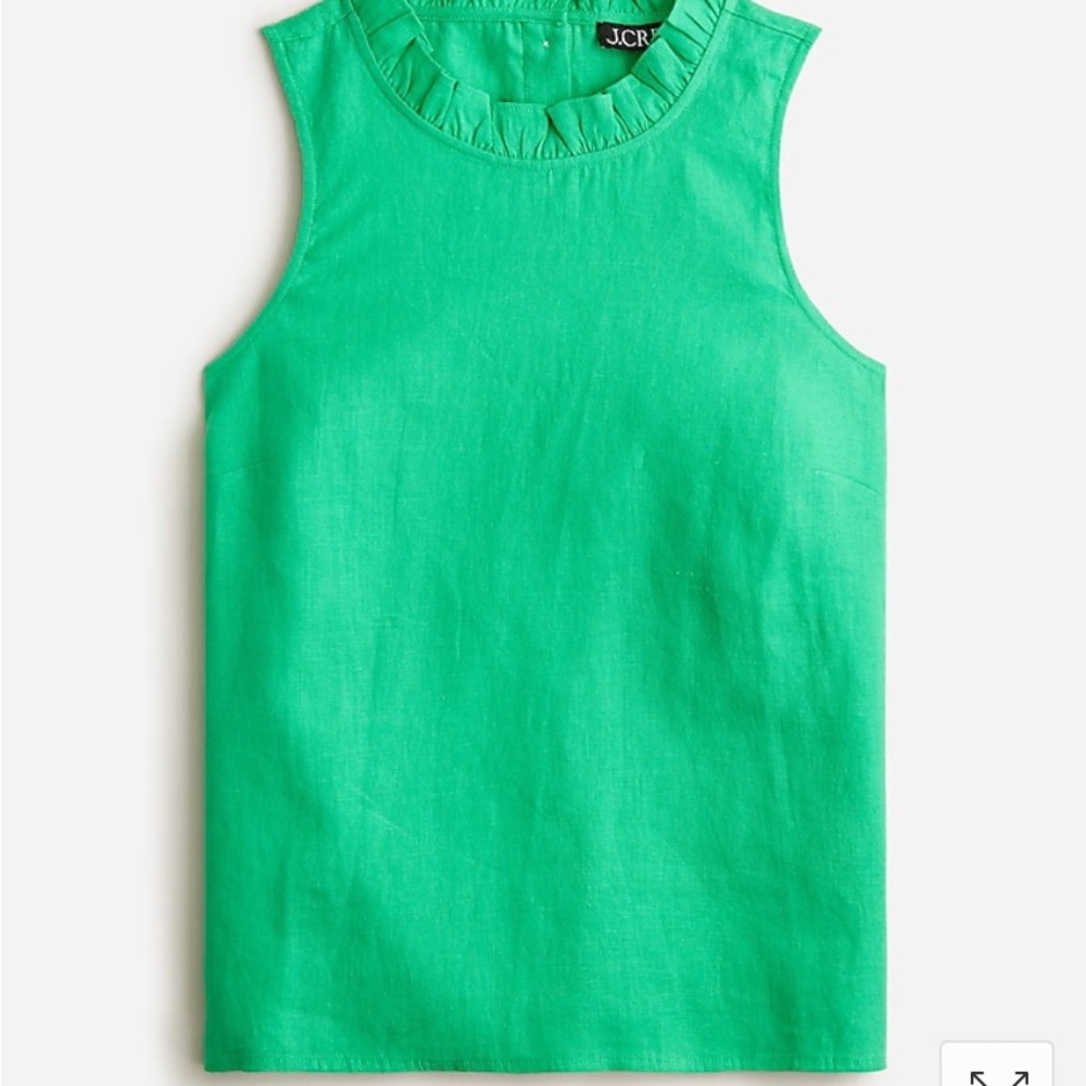 J. Crew Fleur Linen Top: Green